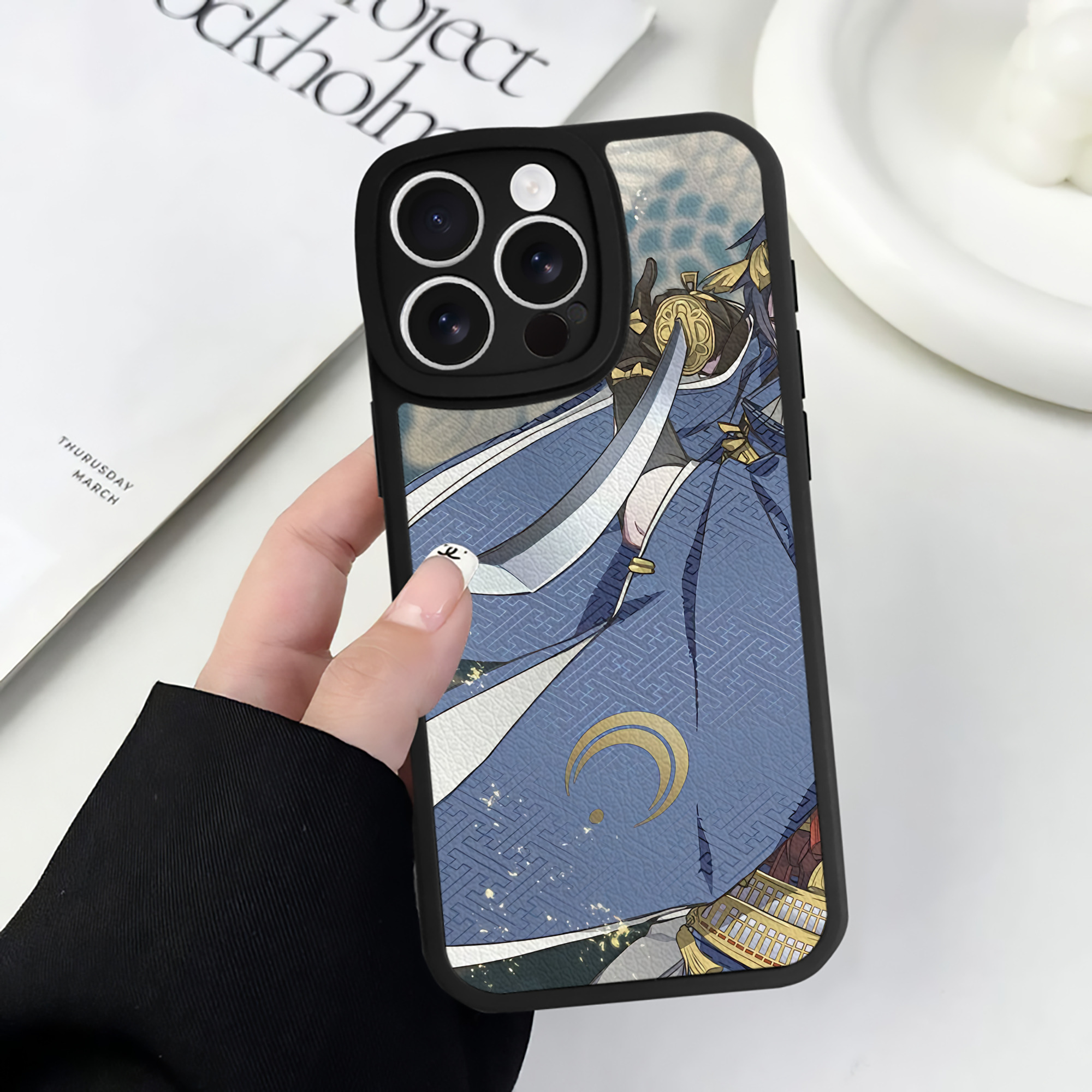 （画像用） 刀剣乱舞 Touken Ranbu 【iPhone 16シリーズ対応】シリコンスマホケース（レザー調） 材質：シリコン